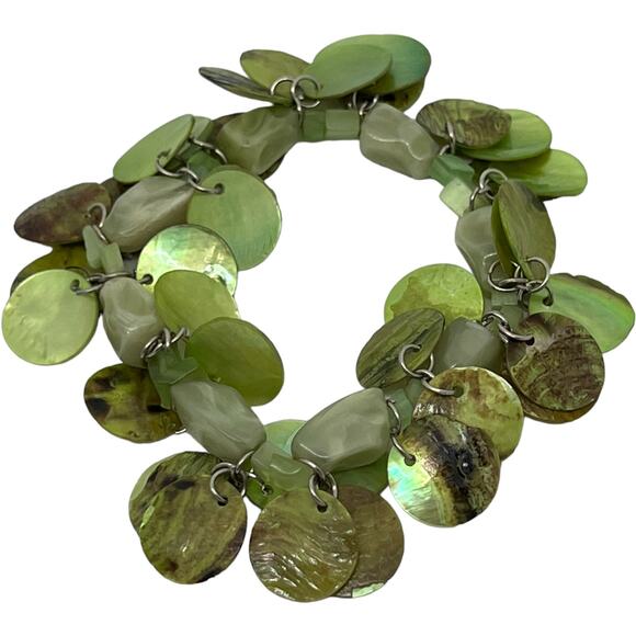 Boho Shell Beaded Bracelet Set with Multicolor Charms - Picture 3 of 4